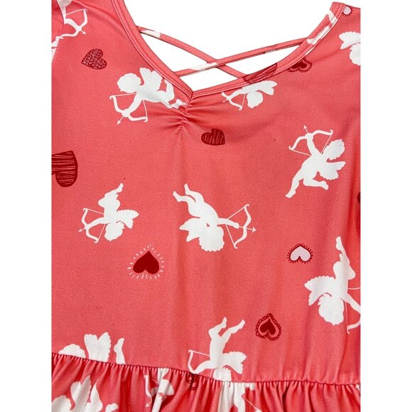 DotDotSmile DDS Girls Pink Cupid Heart Print Dress Size 7 - Picture 3 of 5